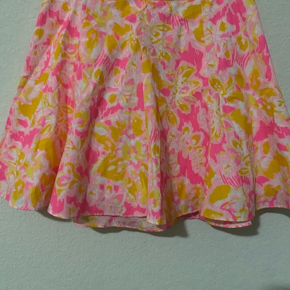 LILLY PULITZER Kir Royal Pink Yellow OOH LA LA LEVY Floral Tropical Skirt 4 - Picture 7 of 12